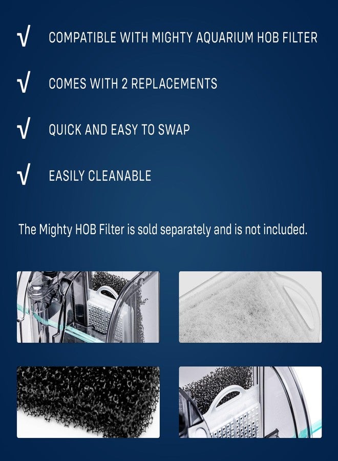 SubstrateSource Mighty Aquarium Filter HOB Replacement Media - Fish Tank Filters Replacement, Hang-on-Back Small Aquarium Filter, Replacement Filter Cartridge - S MG04 Replacement Cartridge, 2-Pack - Image 3